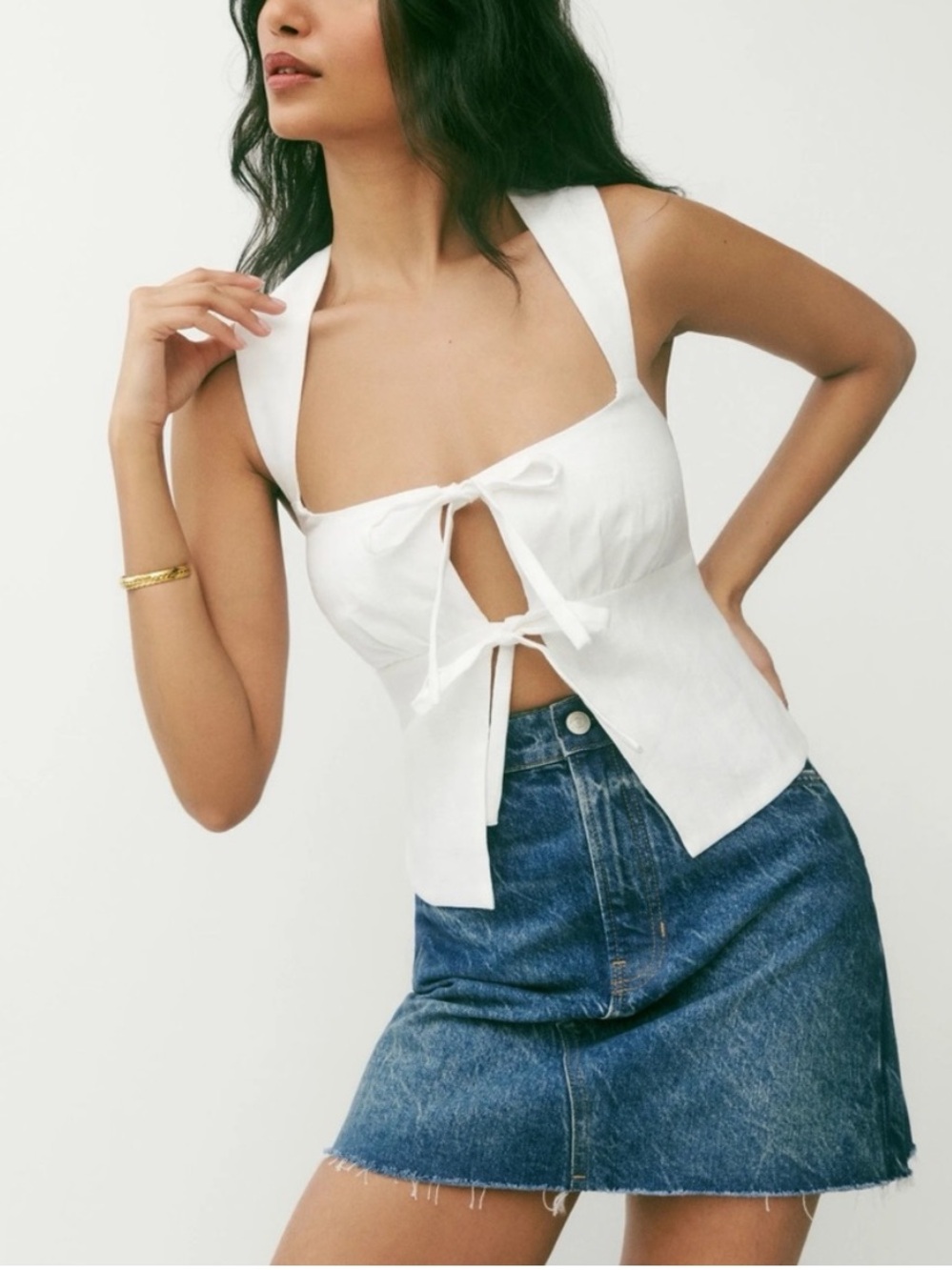 Reformation Azalea Linen Top